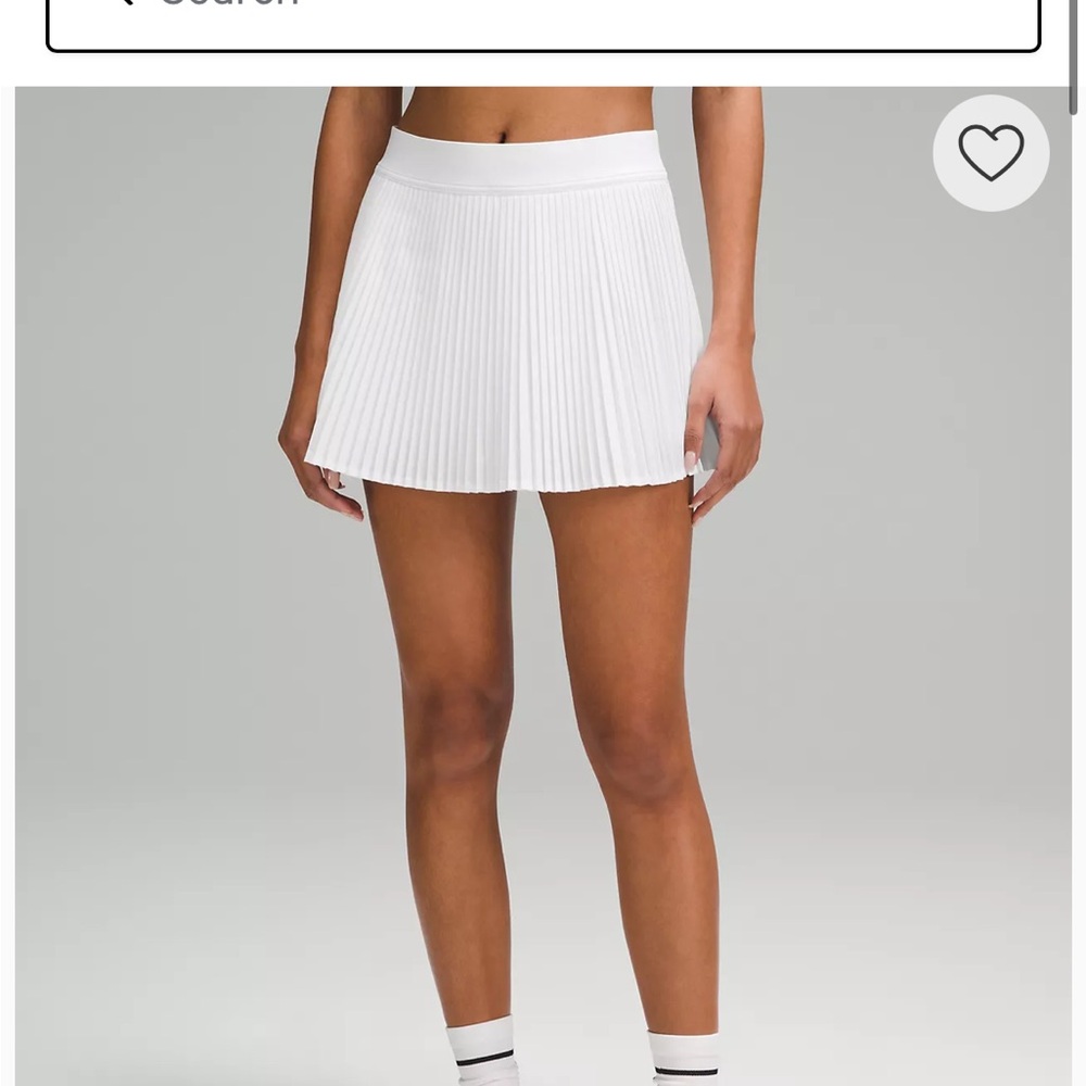 lululemon athletica White Pleated Tennis Skort